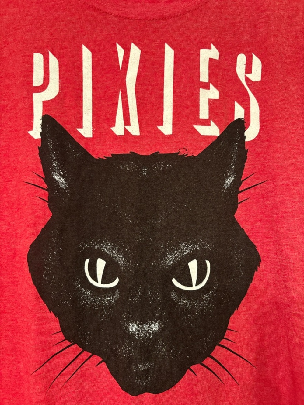 Pixies Red T-Shirt with Black Cat Graphic - Picture 3 of 4